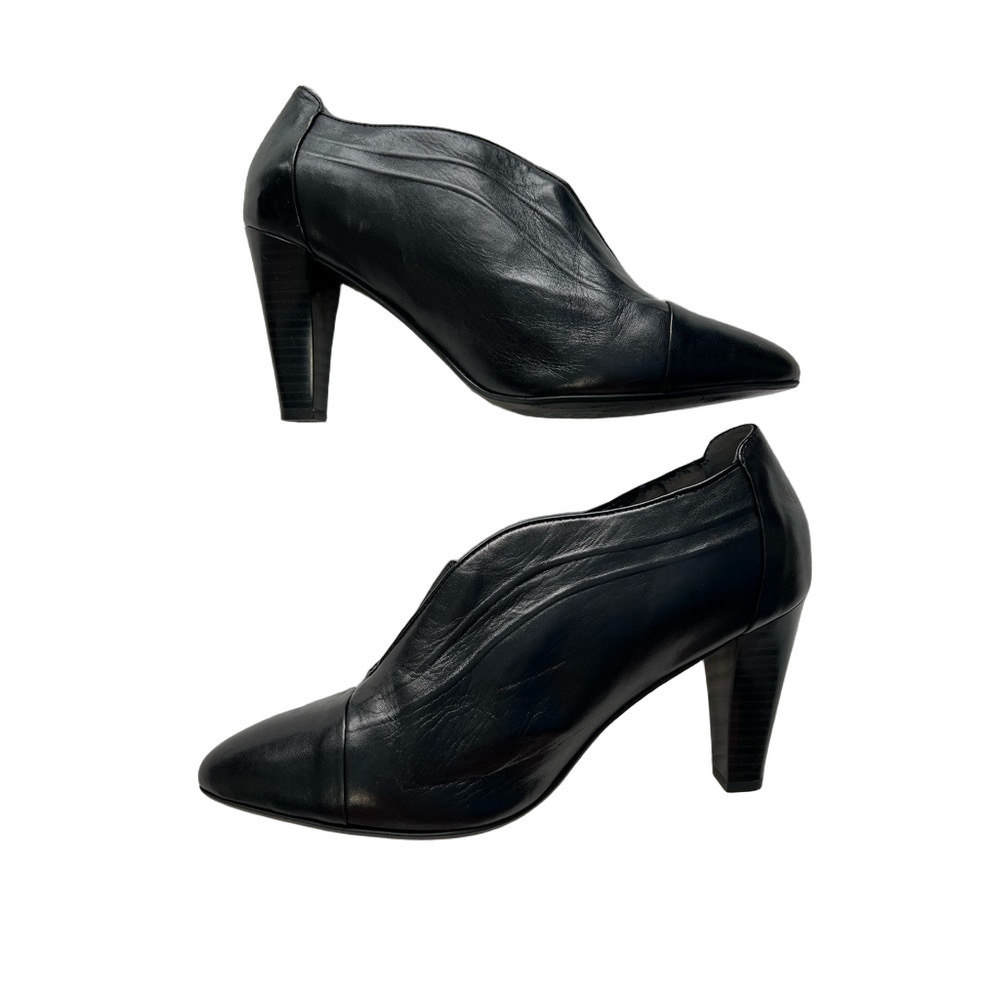 Gerry Webber Black Leather Heeled Booties - Size 8.5 US 40 EUR